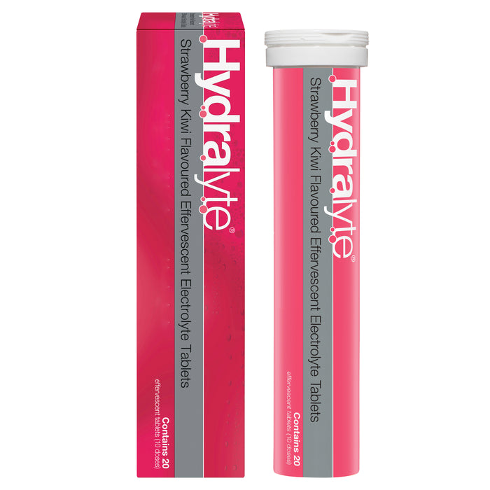 Hydralyte Effervescent Tablets Strawberry Kiwi 20