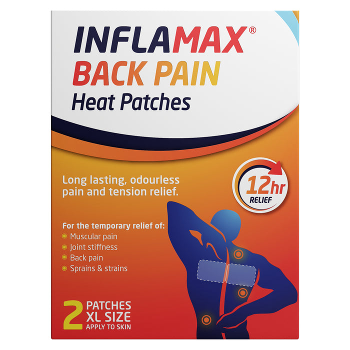 Inflamax Back Pain Heat Patches 2 XL Size