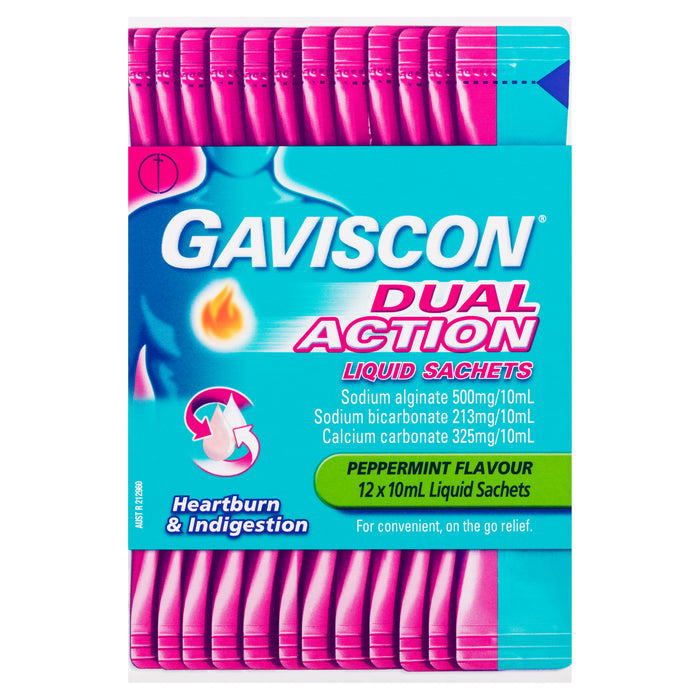 Gaviscon Liquid Dual Action 10ml 12 Sachets