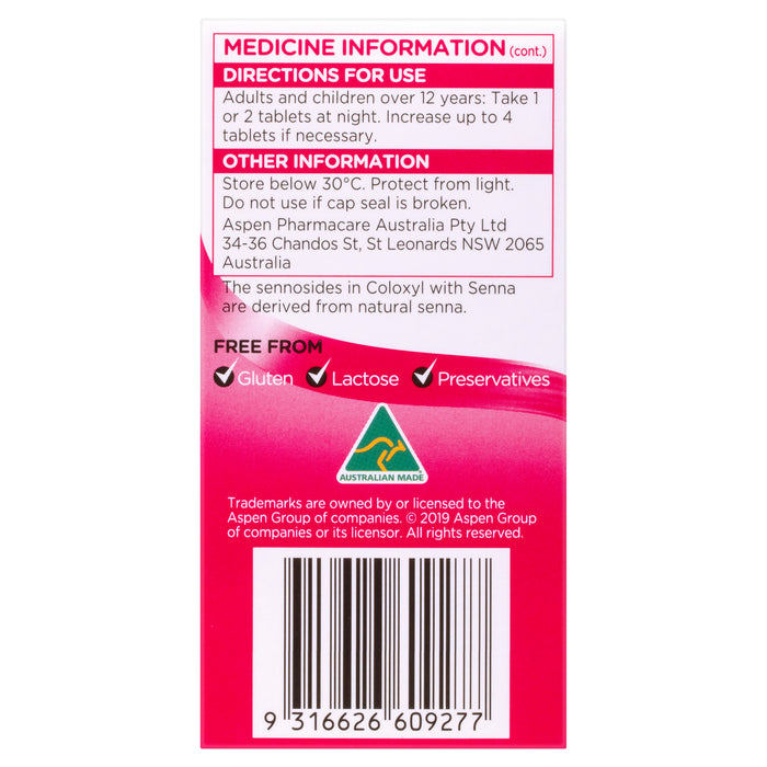 Coloxyl & Senna Tablets 90.