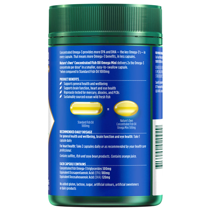 Nature's Own Concentrated Fish Oil Omega Mini 250Capsules