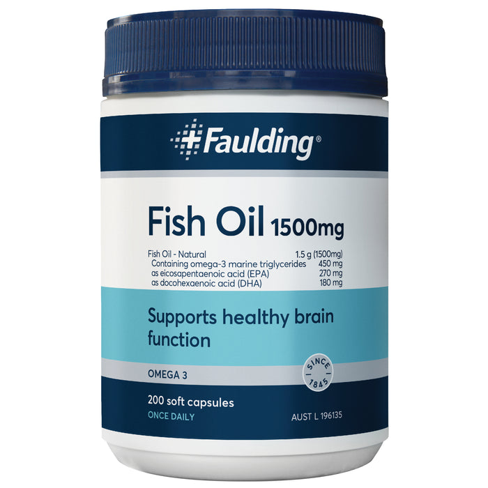 Faulding Remedies Fish Oil 1500mg  200 Soft Gel Capsules.