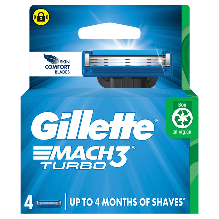 Gillette Mach 3 Turbo 3D 4 Pack