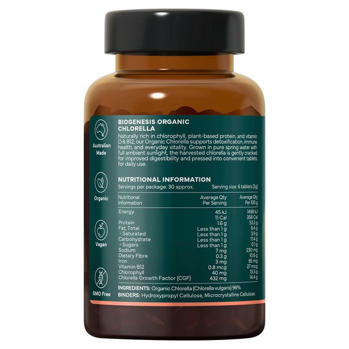 BioGenesis Australian Organic Chlorella 180 Tablets