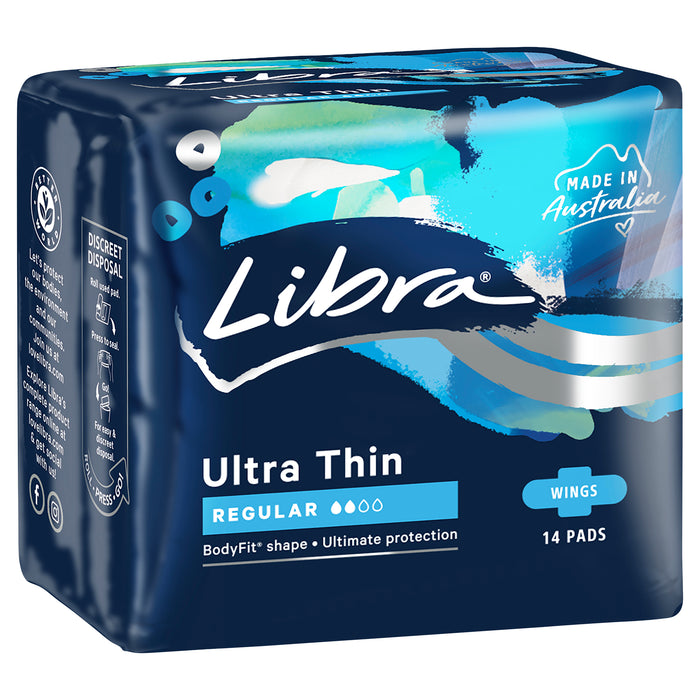 Libra Ultra Thin Pads with Wings Regular 14 Pack