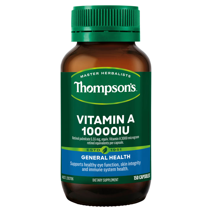 Thompson's Vitamin A 10000iu 150 Capsules.