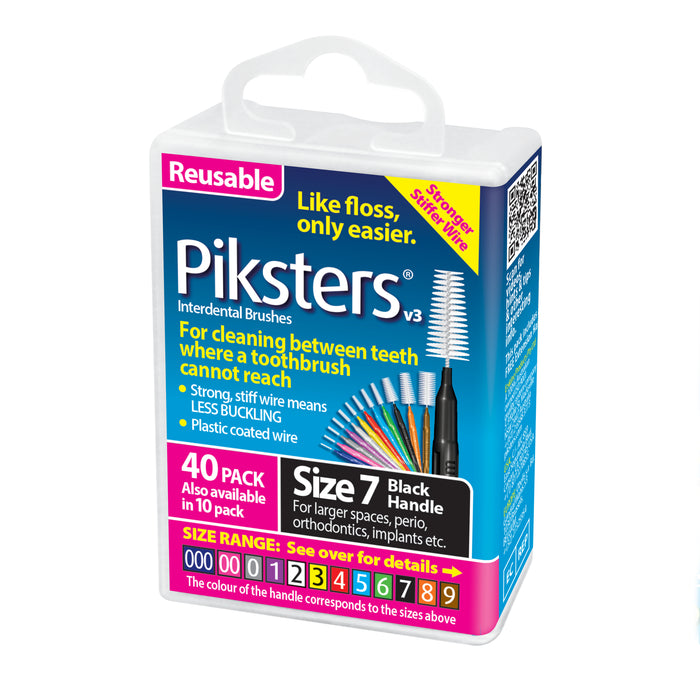 Piksters Size 7 Black 40 Pack.