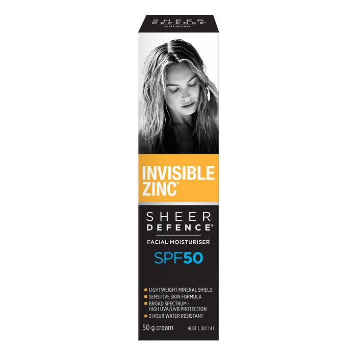 Invisible Zinc Sheer Defence Moisturiser SPF50 50g