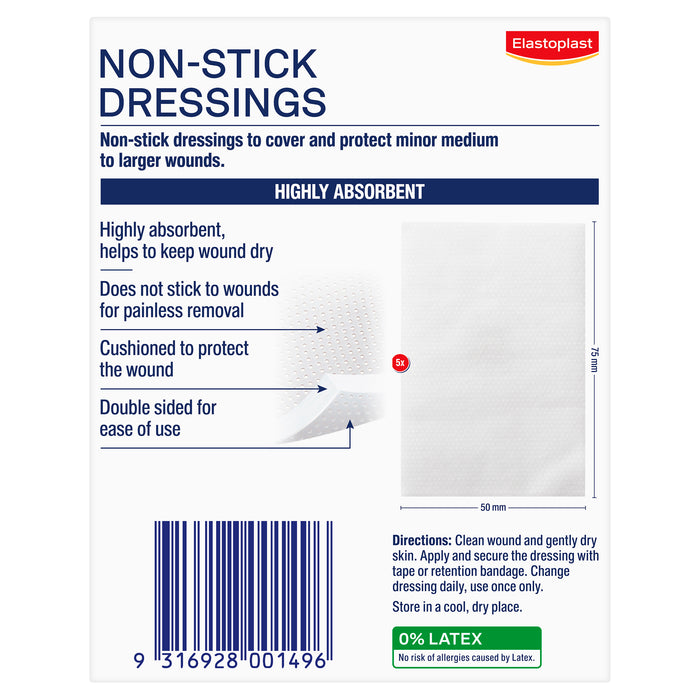 Elastoplast Non-Stick Dressing 7.5cm x 5cm 5.