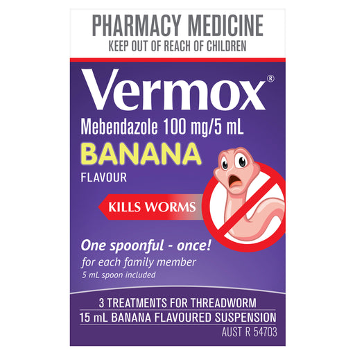 Vermox Banana Suspension 2% 15ml.