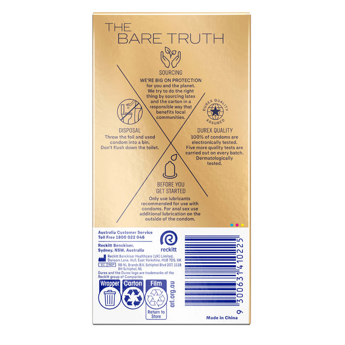 Durex Invisable Close Fit Condom 10pk.