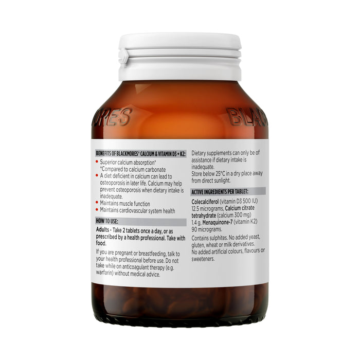 Blackmores Calcium & Vitamin D3& K2 60Tablets