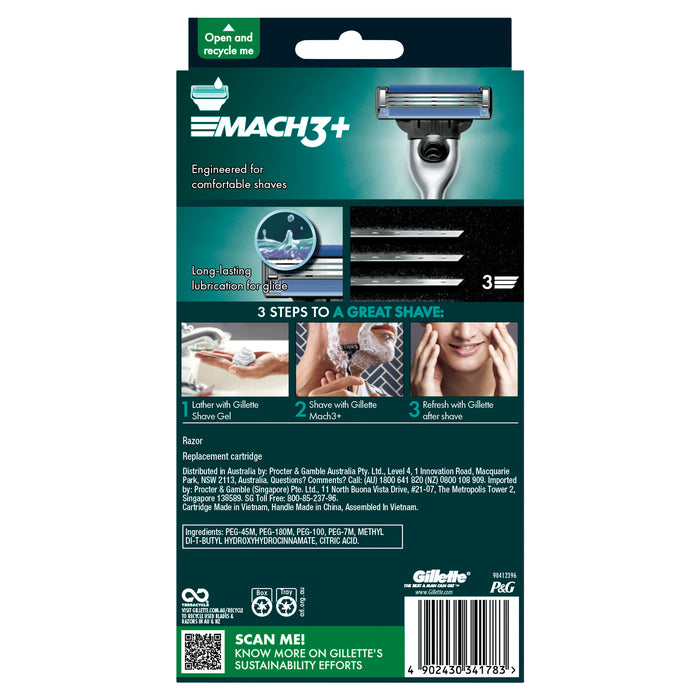 Gillette Mach 3 Manual Razor and 2 Blades