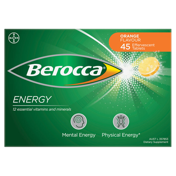 Berocca Energy Orange Effervescent Tablets 45