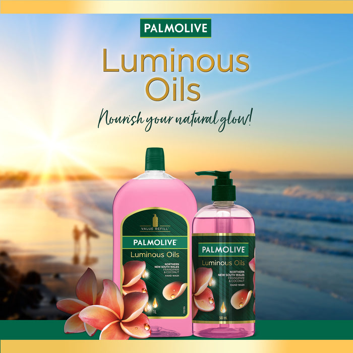 Palmolive Luminous Oils Hand Wash Northern NSW Frangipani & Coconut 500ml.