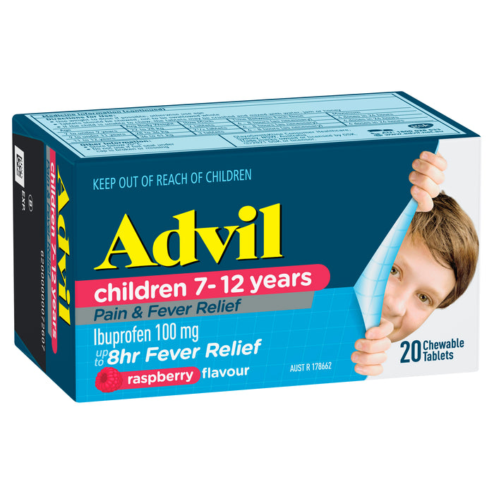 Advil Pain and Fever 7-12 Years Chewable Tablets 20