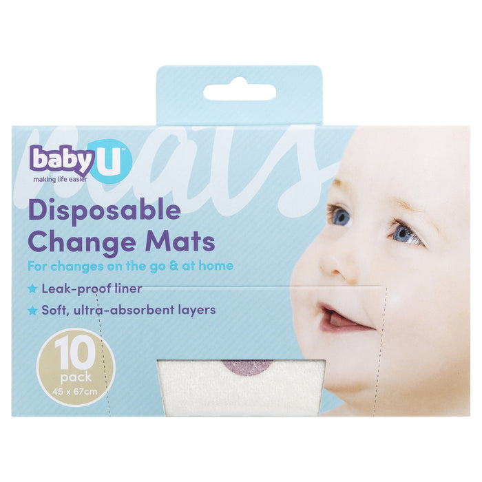 Baby U Disposable Change Mats 10 Pack