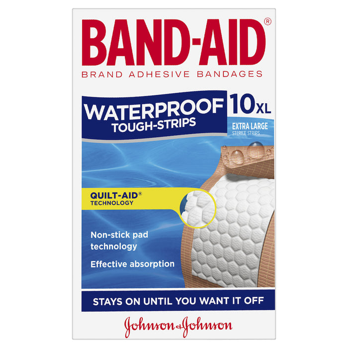 Band-Aid Brand Tough Strips Waterproof Extra Large 10