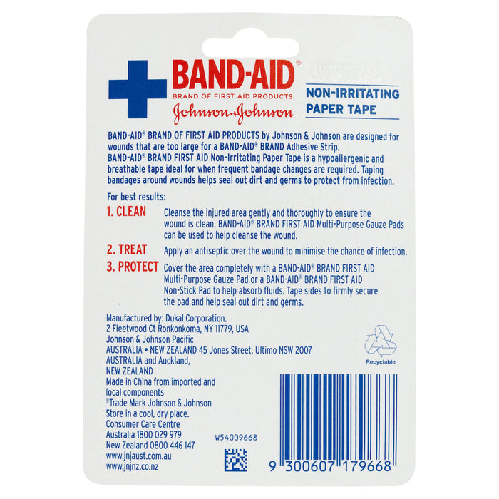 Band-Aid First Aid Paper Tape 9.1m