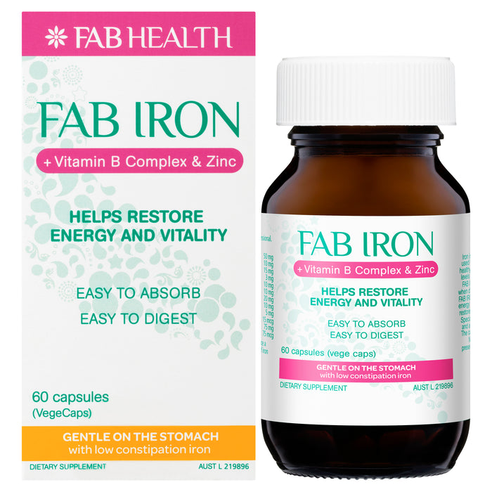 FAB Iron + B Complex + Zinc Capsules 60