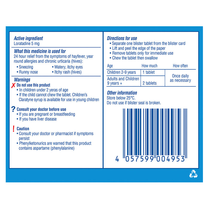 Claratyne Children's Bubblegum Chewable Tablet 10