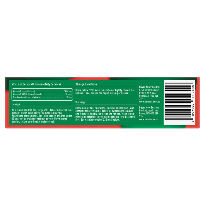 Berocca Immune Daily Defence Blackcurrant 15 Effervescent Tablets