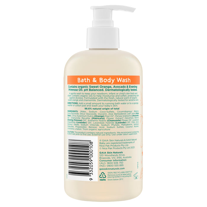 Gaia Natural Baby Bath and Body Wash 500ml.