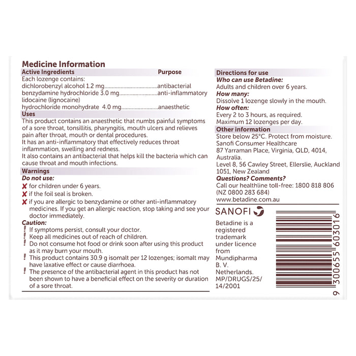 Betadine Anaesthetic Berry 16