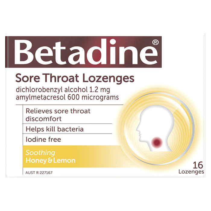 Betadine Lozenges Honey & Lemon 16