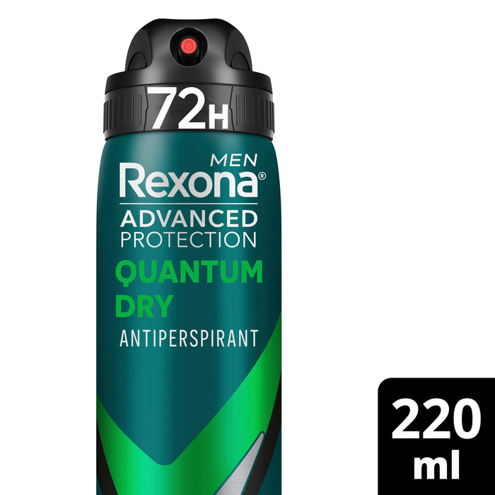 Rexona Men Antiperspirant Deodorant Aerosol Quantum  Dry 220ml.