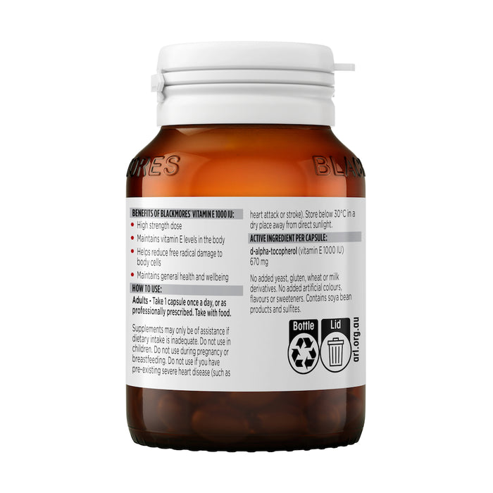 Blackmores Vitamin E 1000IU 30 Capsules