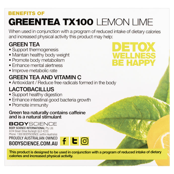 Body Science BSC Green Tea TX100 Lemon Lime 3g X 60