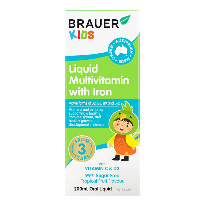 Brauer Kids Liquid Multivamin with Iron 200ml