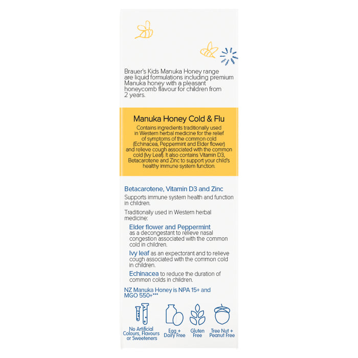 Brauer Kids Manuka Honey Cold & Flu 100ml