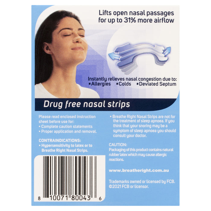 Breathe Right Nasal Strips Clear Large 30