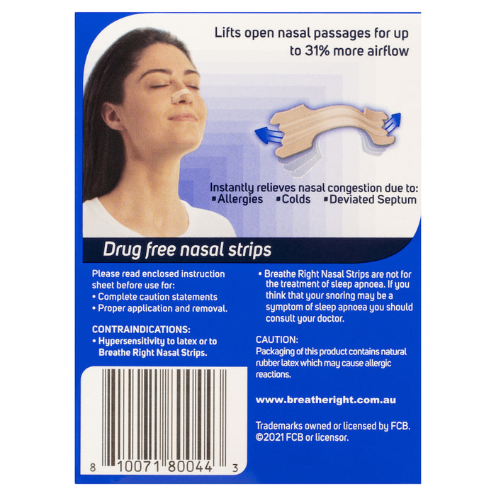 Breathe Right Nasal Strips Tan Large 30