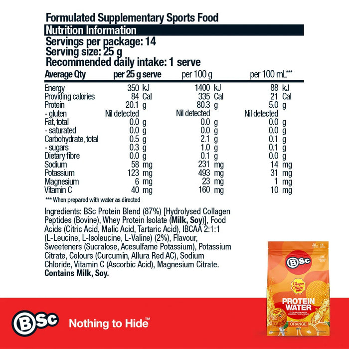 Body Science BSC Chupa Chups Protein Water350g Orange