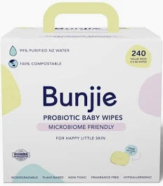 Bunjie Baby Wipes Probiotics 3 x 80 Pack