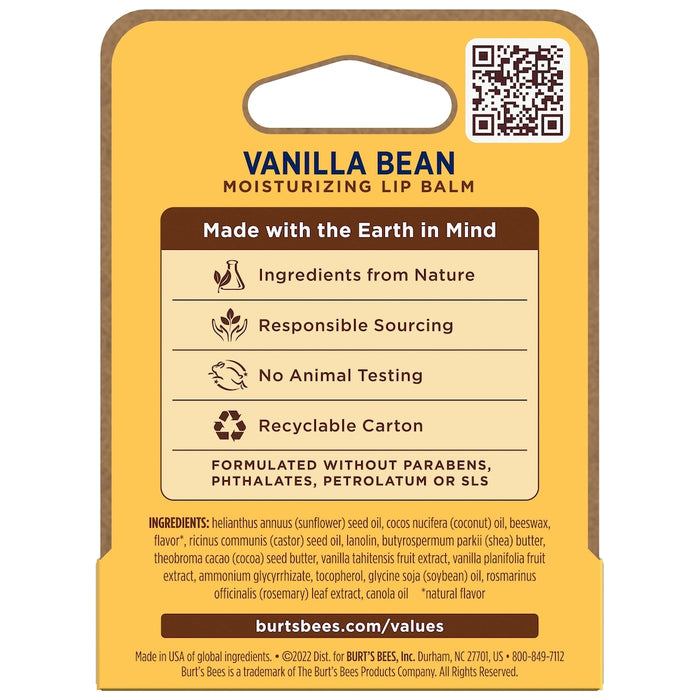 Burt's Bees Vanilla Bean Lip Balm 4.25g