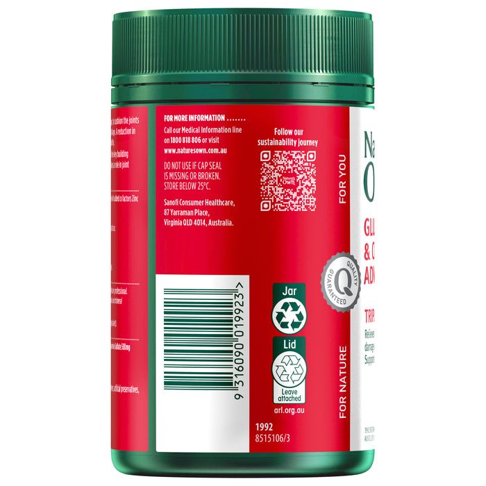 Nature's Own Glucosamine Sulphate with Chondroitin Advanced 180 Tablets.