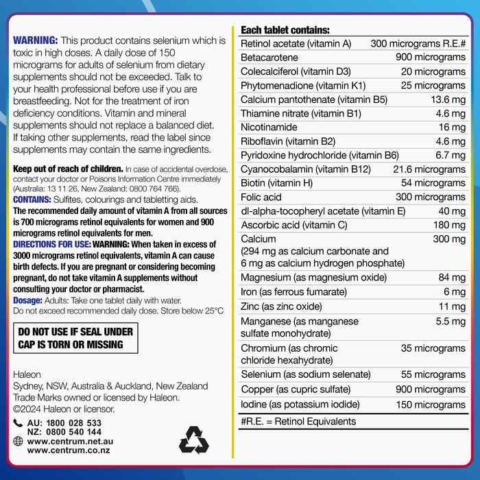 Centrum For Men Tablets 60