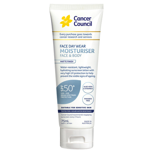 Cancer Council Face Day Wear Matte Invisible 4hr Water Resistant 50+ 75ml.