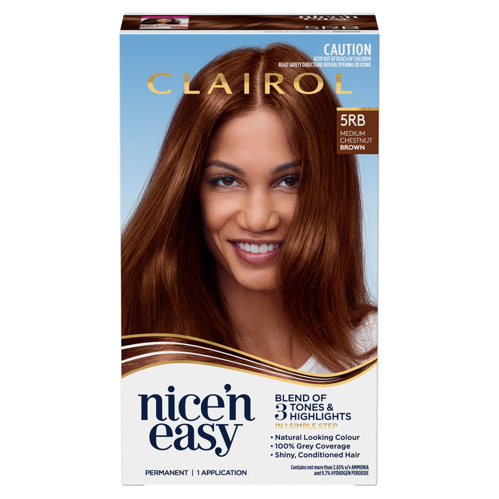 Clairol Nice N Easy 5RB Medium Chestnut Brown.