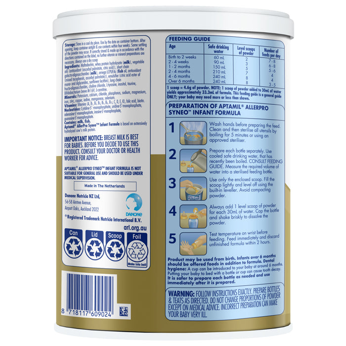 Aptamil AllerproSyneo Stage 1 Infant Formula 900g