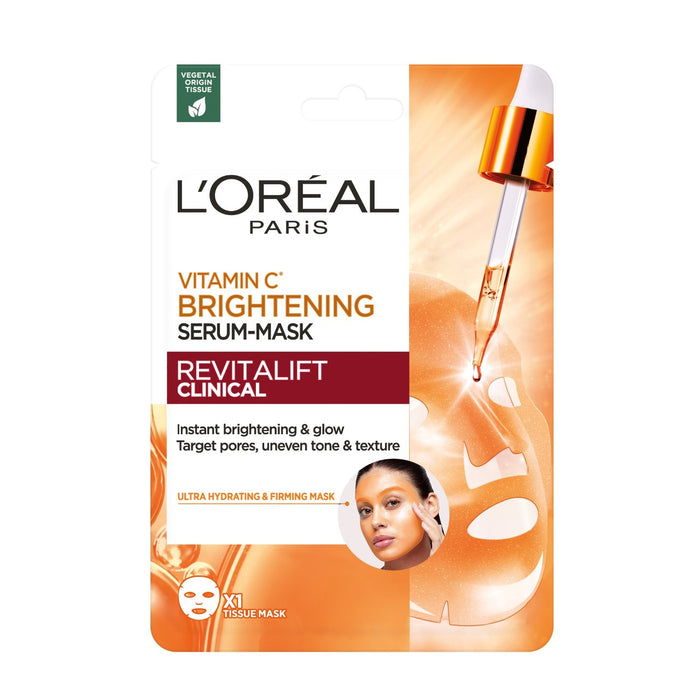 L'Oreal Revitalift Vitamin C Brightening Serum Sheet Mask 30g.