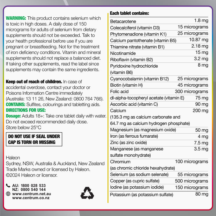 Centrum Advance 50+ Tablets 100