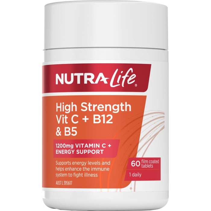 Nutra-Life Vitamin C + B12 & B6 60 Tablets.