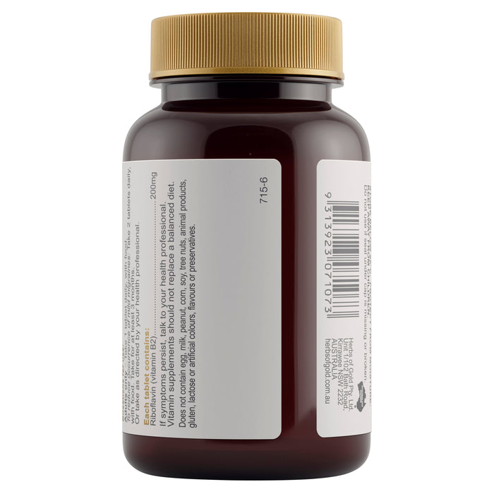 Herbs Of Gold Vitamin B2 200mg 60 Tablets