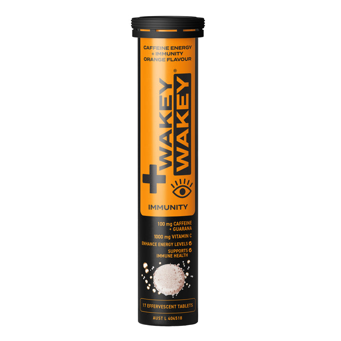 Wakey Wakey Caffeine + Immunity Effervescent Orange 20 Tablets