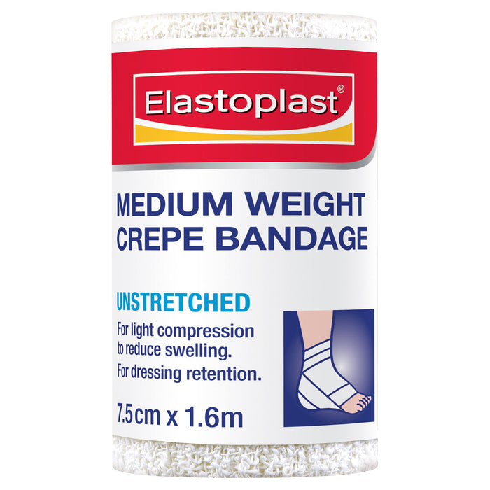 Elastoplast Medium Weight Crepe Bandage 7.5cm x 1.6m.
